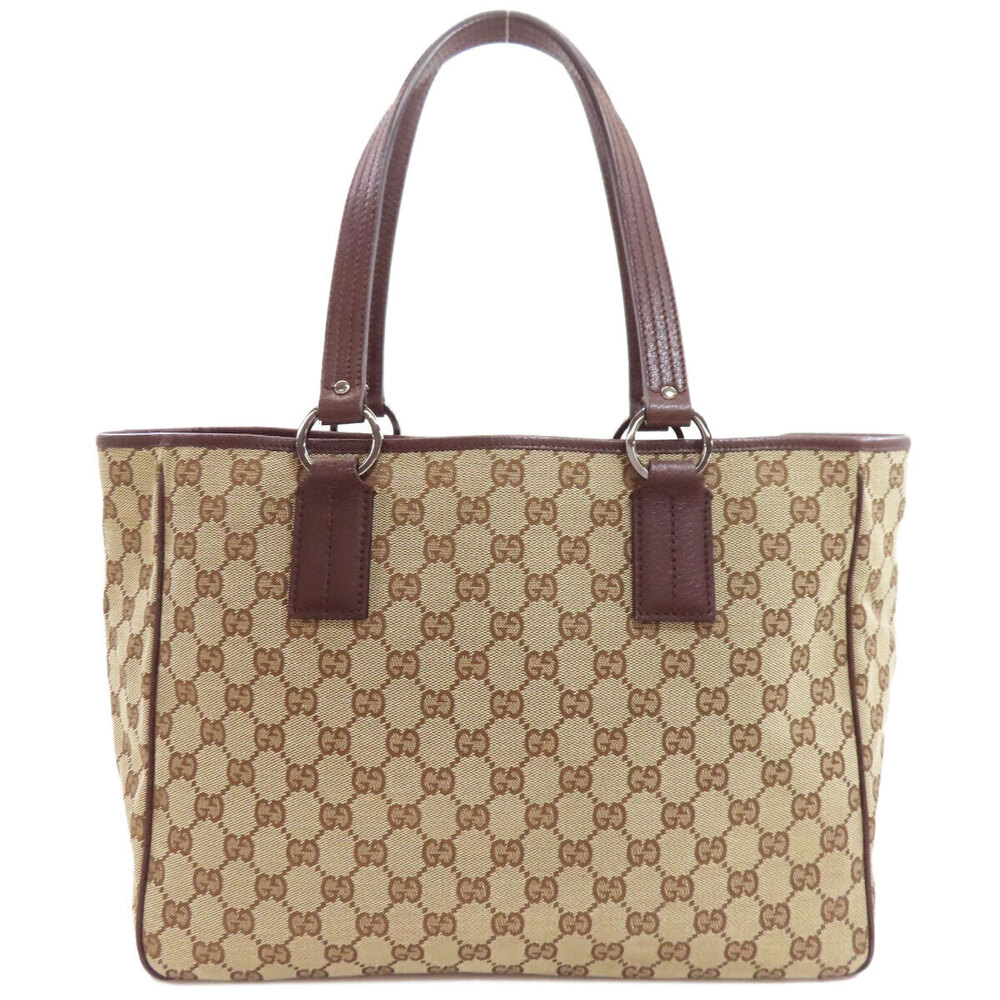 Gucci canvas Canvas Tote brown GG monogram Bag Brown